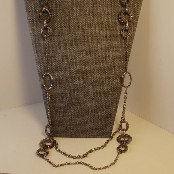 Premier Design Antique Silver Tone Textured Loop Multi Strand necklace - Picture 1 of 6